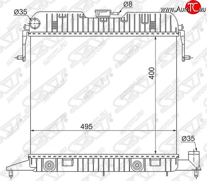 10 449 р. Радиатор двигателя (пластинчатый, 1.8/2.0, АКПП) SAT Opel Omega A седан (1986-1994)  с доставкой в г. Екатеринбург