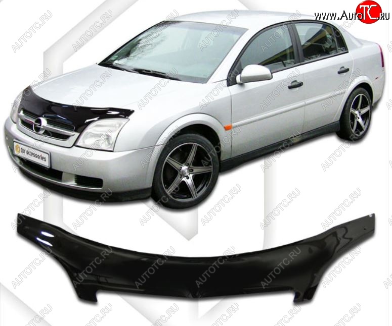 2 199 р. Дефлектор капота CA-Plastiс exclusive Opel Vectra C лифтбэк дорестайлинг (2002-2006) (Classic черный, Без надписи)  с доставкой в г. Екатеринбург