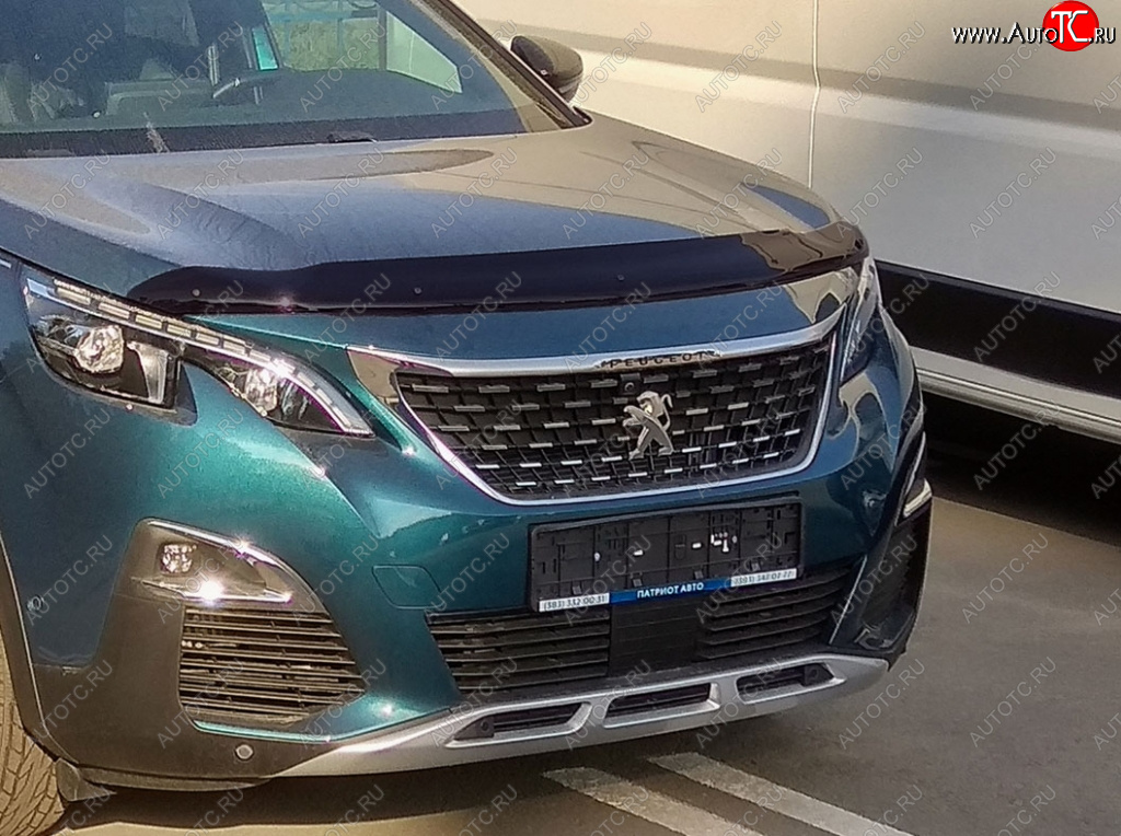 2 879 р. Дефлектор капота SIM Peugeot 3008 2 (2016-2024)  с доставкой в г. Екатеринбург