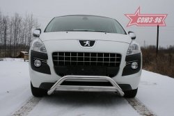 Защита переднего бампера Souz-96 (d60/42) Peugeot 3008 дорестайлинг (2009-2013)