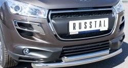 18 349 р. Защита переднего бампера (2 трубыØ63 мм, нержавейка) Russtal Peugeot 4008 (2012-2017)  с доставкой в г. Екатеринбург. Увеличить фотографию 2