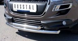 18 349 р. Защита переднего бампера (2 трубыØ63 мм, нержавейка) Russtal Peugeot 4008 (2012-2017)  с доставкой в г. Екатеринбург. Увеличить фотографию 3