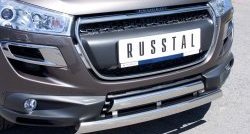 22 299 р. Защита переднего бампера (2 трубыØ75х42 мм, нержавейка) Russtal Peugeot 4008 (2012-2017)  с доставкой в г. Екатеринбург. Увеличить фотографию 2