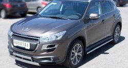 22 299 р. Защита переднего бампера (2 трубыØ75х42 мм, нержавейка) Russtal Peugeot 4008 (2012-2017)  с доставкой в г. Екатеринбург. Увеличить фотографию 4