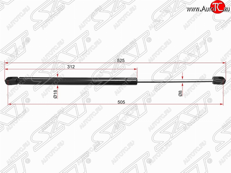 459 р. Газовый упор крышки багажника SAT Peugeot 407 седан (2004-2010)  с доставкой в г. Екатеринбург