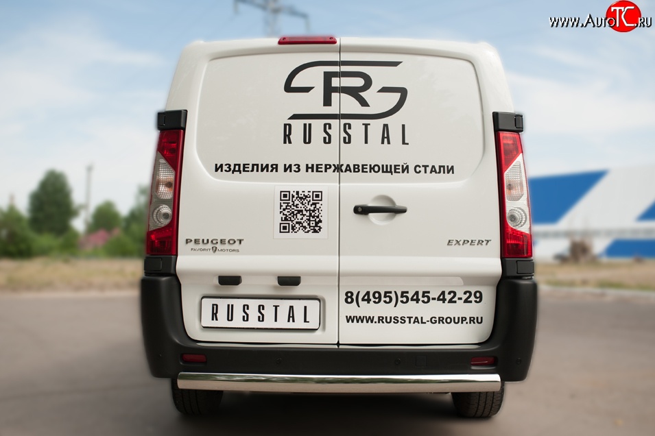 17 999 р. Защита заднего бампера (Ø75x42 мм, нержавейка) Russtal Peugeot Expert (2007-2012)  с доставкой в г. Екатеринбург