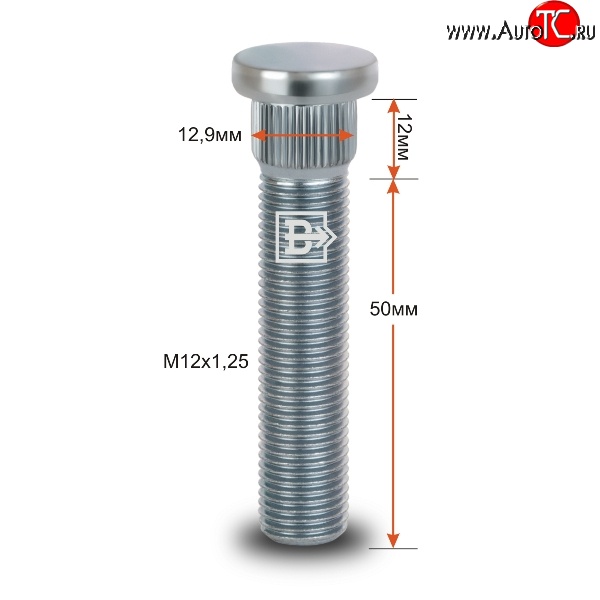 215 р. Забивная шпилька 50 мм ступицы Вектор M12 1.25 50 CITROEN C-elysee рестайлинг (2017-2020)