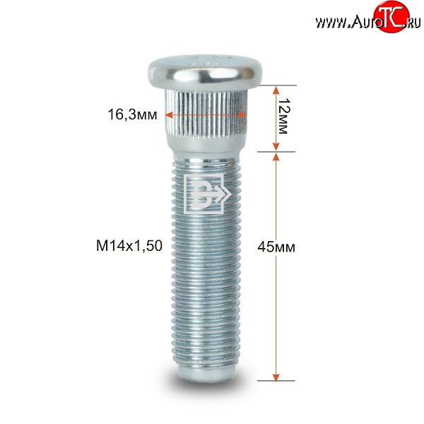 282 р. Забивная шпилька 45 мм ступицы Вектор M14 1.5 45 Audi A4 B7 седан (2004-2008)