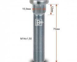 282 р. Забивная шпилька 58 мм ступицы Вектор M14 1.5 58 EXEED RX (2022-2025). Увеличить фотографию 1