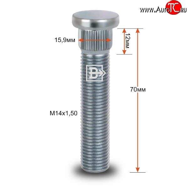 282 р. Забивная шпилька 58 мм ступицы Вектор M14 1.5 58 EXEED RX (2022-2025)