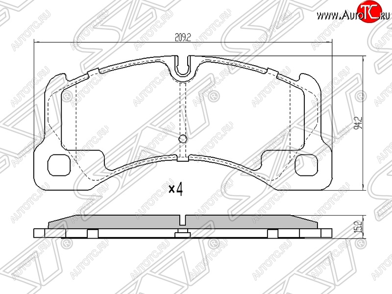 2 259 р. Колодки тормозные SAT (передние)  Porsche Cayenne ( 955,  957,  958) (2002-2014), Porsche Panamera  970 (2009-2013), Volkswagen Touareg ( GP,  NF) (2002-2014)  с доставкой в г. Екатеринбург