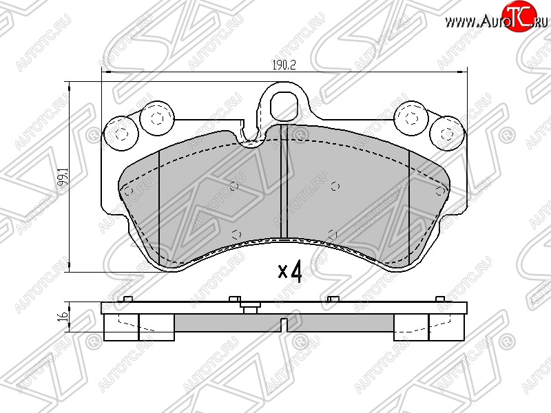 2 189 р. Колодки тормозные SAT (передние) Volkswagen Touareg GP рестайлинг (2006-2010)  с доставкой в г. Екатеринбург