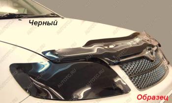 2 099 р. Дефлектор капота CA-Plastic  Chevrolet Cruze ( J300,  D2LC) (2009-2018) седан дорестайлинг, седан рестайлинг, седан дорестайлинг (серия Classic черный, Без надписи)  с доставкой в г. Екатеринбург. Увеличить фотографию 1