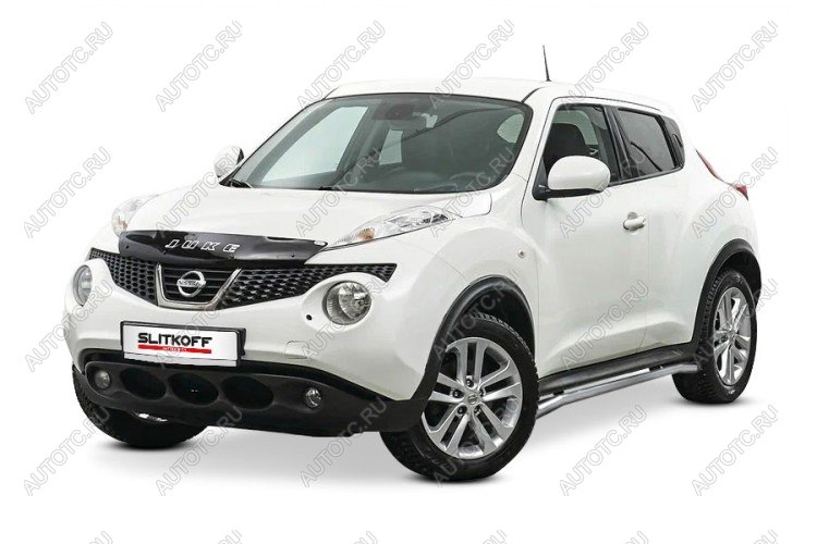 14 799 р. Защита порогов d42 с гибами Slitkoff Nissan Juke 1 YF15 дорестайлинг (2010-2014) (нержавейка полированная)  с доставкой в г. Екатеринбург