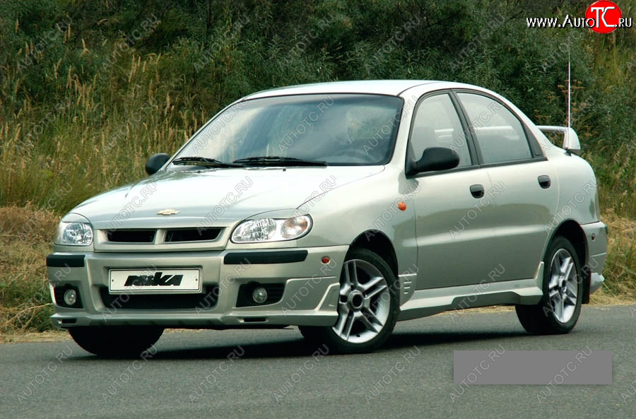 10 699 р. Передний бампер Nika Chevrolet Lanos T100 седан (2002-2017) (Неокрашенный, Без вставок под ПТФ)  с доставкой в г. Екатеринбург