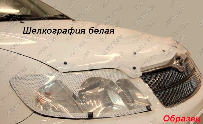 2 369 р. Защита фар CA-Plastic  Toyota Land Cruiser Prado  J120 (2002-2009) (серия Шелкография белая)  с доставкой в г. Екатеринбург