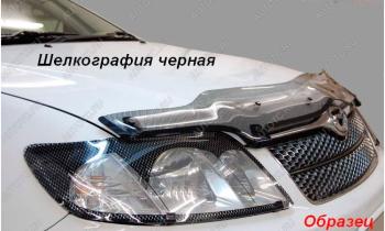 2 289 р. Дефлектор капота CA-Plastic  Toyota RAV4  XA30 (2008-2010) 5 дв. 1-ый рестайлинг, 5 дв. удлиненный 1-ый рестайлинг (серия Шелкография черная)  с доставкой в г. Екатеринбург. Увеличить фотографию 1