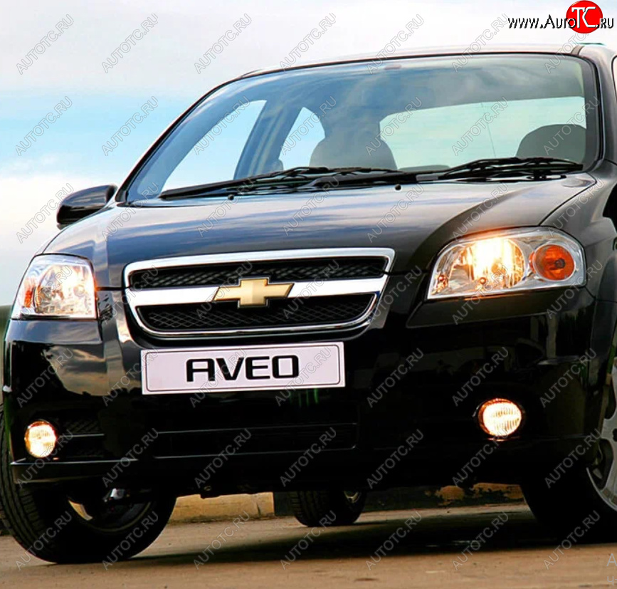 2 399 р. Бампер передний (с отверстиями под ПТФ) GAMMA  Chevrolet Aveo  T250 (2006-2011) седан рестайлинг (Неокрашенный)  с доставкой в г. Екатеринбург