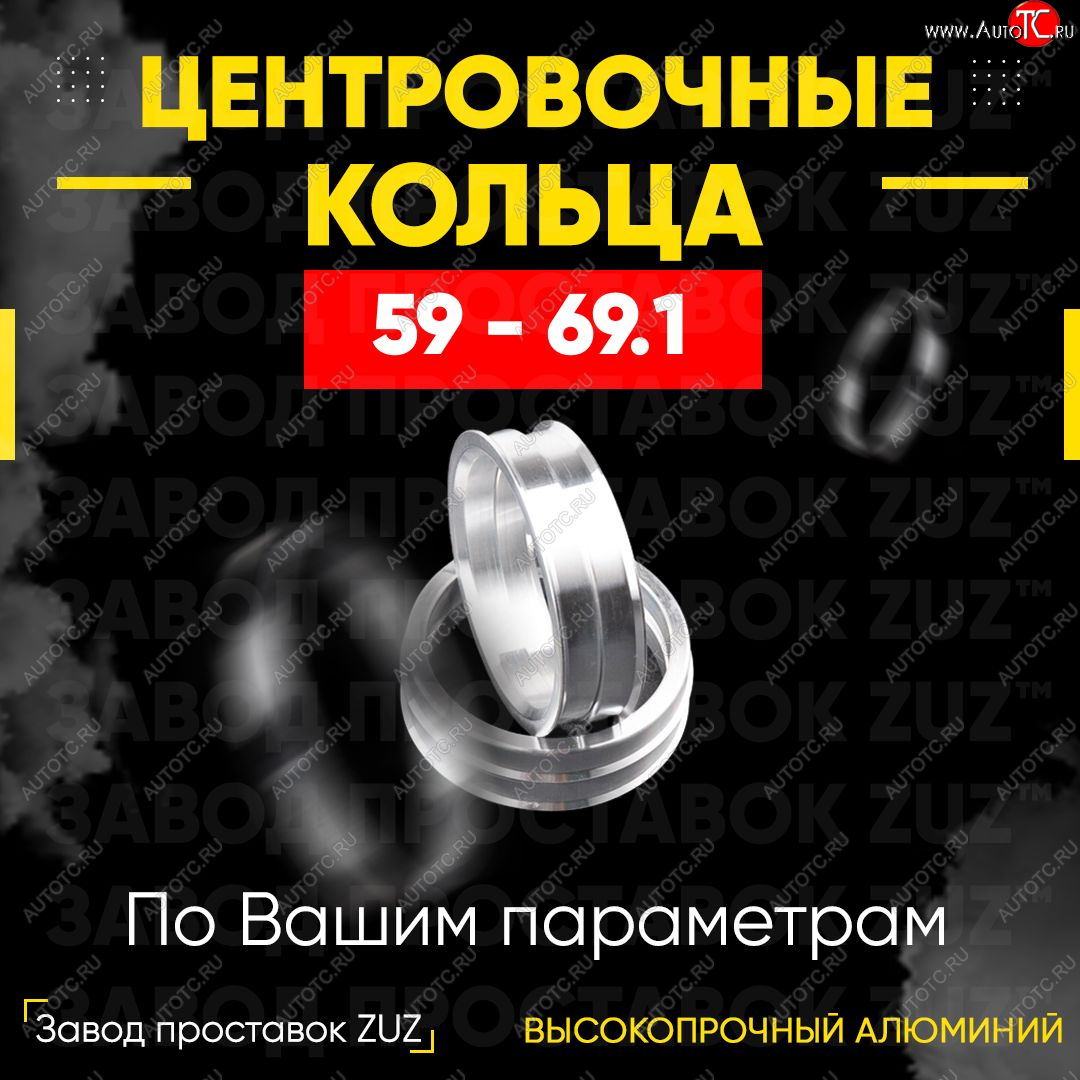 1 799 р. Алюминиевое центровочное кольцо (4 шт) ЗУЗ 59.0 x 69.1    с доставкой в г. Екатеринбург