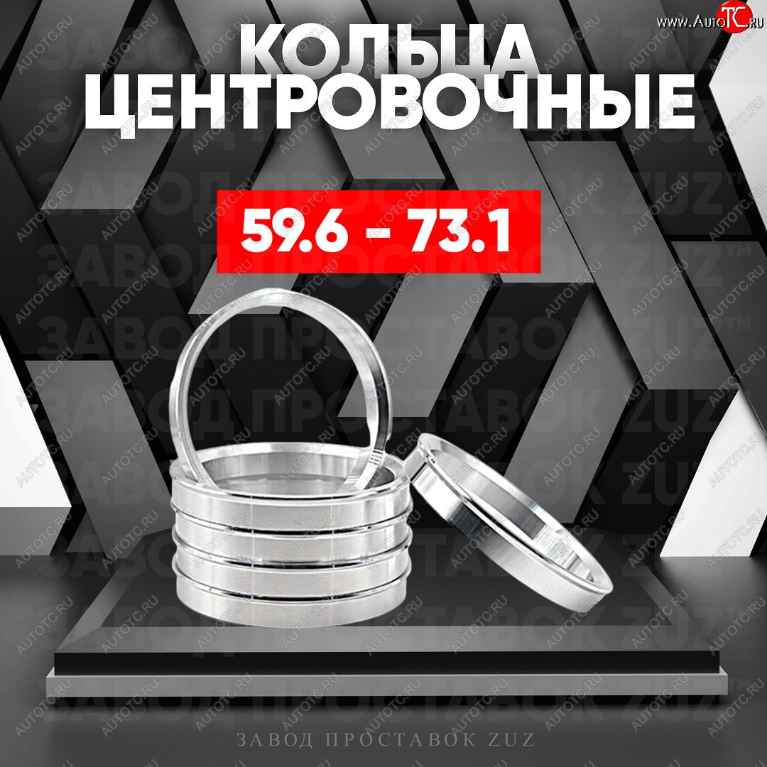 1 799 р. Алюминиевое центровочное кольцо (4 шт) ЗУЗ 59.6 x 73.1    с доставкой в г. Екатеринбург