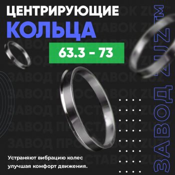 Алюминиевое центровочное кольцо (4 шт) ЗУЗ 63.3 x 73.0 Changan CS35 Plus рестайлинг (2021-2024) 