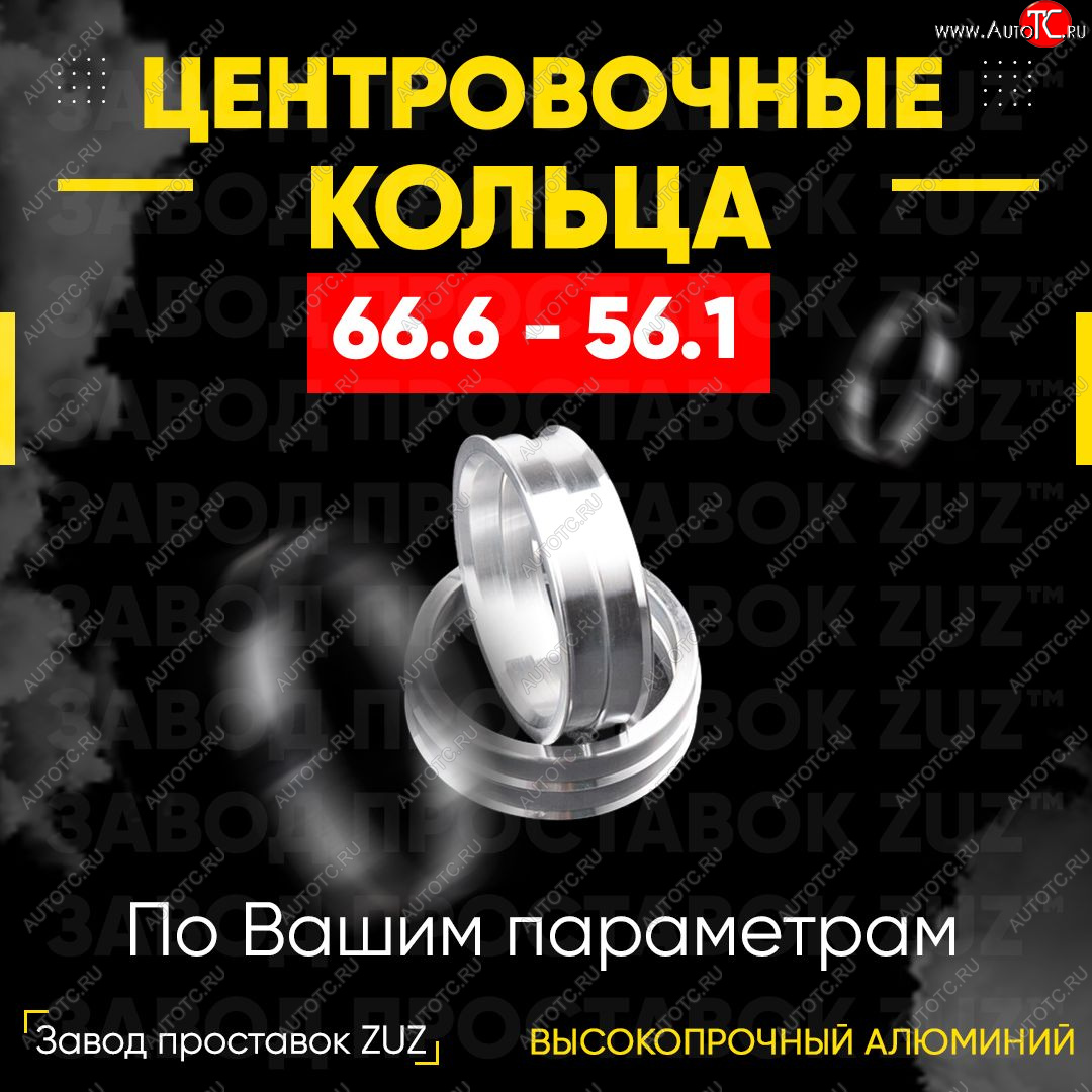 1 199 р. Алюминиевое центровочное кольцо (4 шт) ЗУЗ 56.1 x 66.6    с доставкой в г. Екатеринбург