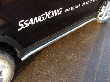 Защита порогов труба d60,3 мм ТСС Тюнинг SSANGYONG Actyon рестайлинг (2013-2021)  (серые)