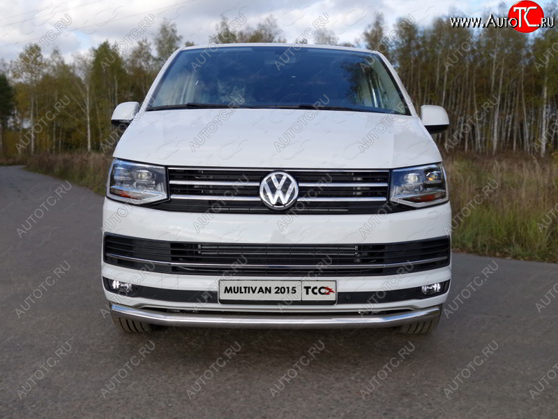 21 799 р. Защита переднего бампера нижняя d60,3 мм ТСС Тюнинг Volkswagen Transporter T6 дорестайлинг (2015-2019) (нержавейка)  с доставкой в г. Екатеринбург