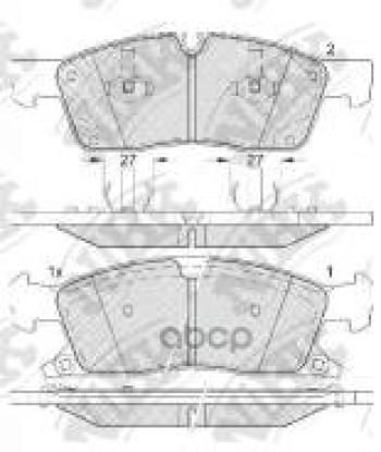 Колодки тормозные передние (4шт.) NIBK Jeep (Джип) Grand Cherokee (Гран)  WK2 (2010-2022) WK2 дорестайлинг, 1-ый рестайлинг, 2-ой рестайлинг