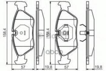 Колодки тормозные передние (4шт.) BOSCH BMW (БМВ) 3 серия  E30 (1981-1994) E30 купе, седан, универсал