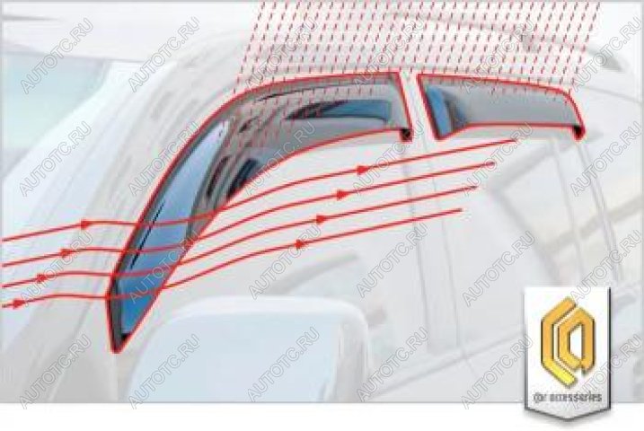 2 099 р. Дефлектора окон CA-Plastic Mitsubishi Lancer CY хэтчбэк дорестайлинг (2007-2010) (серия Шелкография золото)  с доставкой в г. Екатеринбург