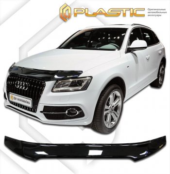 1 899 р. Дефлектор капота CA-Plastic Audi Q5 8R рестайлинг (2012-2017) (classic черный, без надписи)  с доставкой в г. Екатеринбург. Увеличить фотографию 1