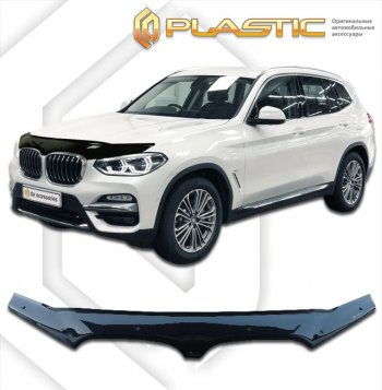 1 899 р. Дефлектор капота CA-Plastic  BMW X3  G01 (2017-2023) дорестайлинг, рестайлинг (classic черный, без надписи)  с доставкой в г. Екатеринбург. Увеличить фотографию 1