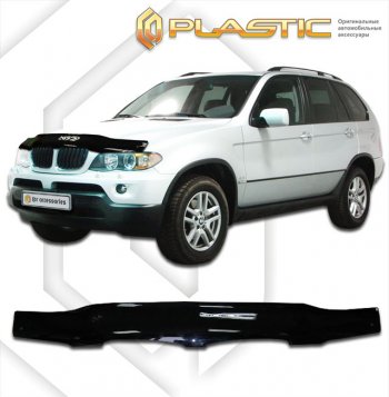 1 899 р. Дефлектор капота CA-Plastic BMW X5 E53 рестайлинг (2003-2006) (classic черный, без надписи)  с доставкой в г. Екатеринбург. Увеличить фотографию 1