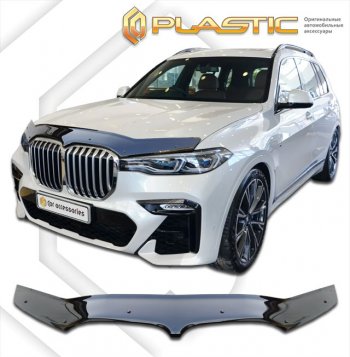 2 079 р. Дефлектор капота CA-Plastic  BMW X7  G07 (2018-2022) (classic черный, без надписи)  с доставкой в г. Екатеринбург. Увеличить фотографию 1