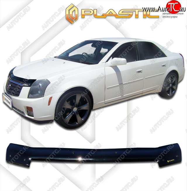 1 899 р. Дефлектор капота CA-Plastic  Cadillac CTS  седан (2002-2007) (classic черный, без надписи)  с доставкой в г. Екатеринбург