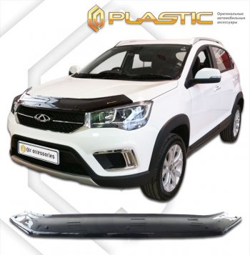 1 759 р. Дефлектор капота CA-Plastic  Chery Tiggo 2 (2017-2024) (classic черный, без надписи)  с доставкой в г. Екатеринбург. Увеличить фотографию 1