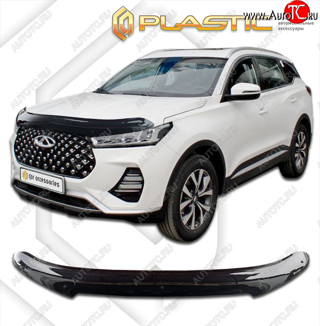 2 079 р. Дефлектор капота CA-Plastic  Chery Tiggo 7 PRO (2019-2024) (classic черный)  с доставкой в г. Екатеринбург