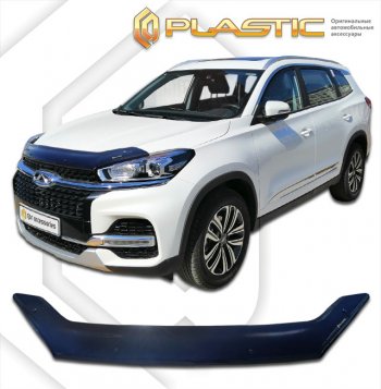 1 839 р. Дефлектор капота CA-Plastic  Chery Tiggo 8  (T18) (2018-2022) дорестайлинг (classic черный, без надписи)  с доставкой в г. Екатеринбург. Увеличить фотографию 1