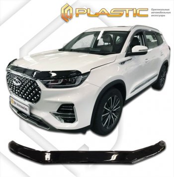 1 839 р. Дефлектор капота CA-Plastic  Chery Tiggo 8 PRO (2021-2024) (classic черный, без надписи)  с доставкой в г. Екатеринбург. Увеличить фотографию 1