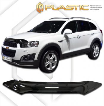 1 839 р. Дефлектор капота CA-Plastic  Chevrolet Captiva (2011-2016) 1-ый рестайлинг, 2-ой рестайлинг (classic черный, без надписи)  с доставкой в г. Екатеринбург. Увеличить фотографию 1