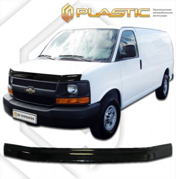 1 839 р. Дефлектор капота CA-Plastic  Chevrolet Express  GMT610 (2002-2014) рестайлинг (classic черный, без надписи)  с доставкой в г. Екатеринбург. Увеличить фотографию 1