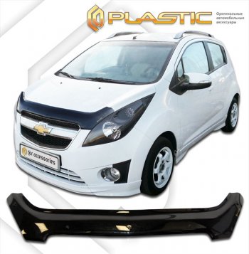 1 999 р. Дефлектор капота CA-Plastic  Chevrolet Spark  M300 (2010-2015) дорестайлинг (classic черный, без надписи)  с доставкой в г. Екатеринбург. Увеличить фотографию 1