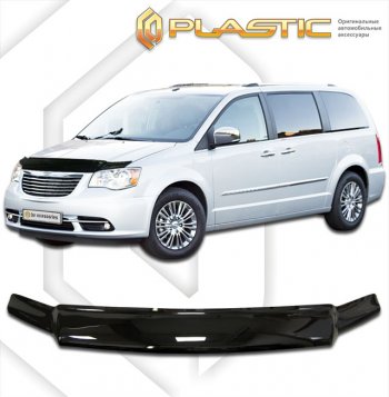 1 999 р. Дефлектор капота CA-Plastic  Chrysler Grand Voyager (2011-2016)  рестайлинг (classic черный, без надписи)  с доставкой в г. Екатеринбург. Увеличить фотографию 1