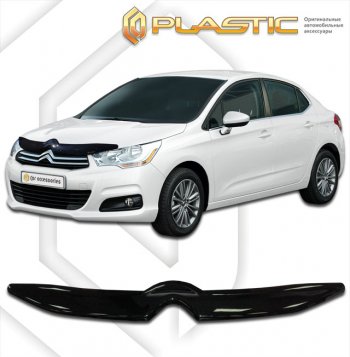 1 759 р. Дефлектор капота CA-Plastic  CITROEN C4  B7 (2013-2022) седан дорестайлинг, седан рестайлинг (classic черный, без надписи)  с доставкой в г. Екатеринбург. Увеличить фотографию 1