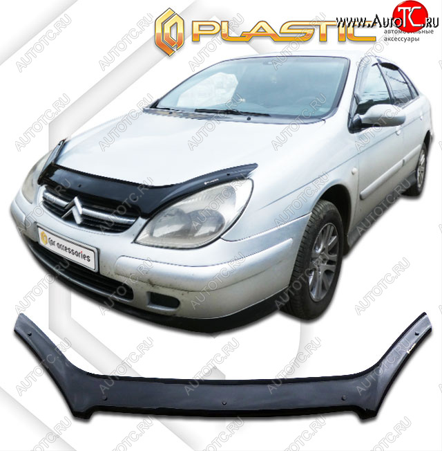 1 999 р. Дефлектор капота CA-Plastic  CITROEN C5  X40 (2000-2004) дорестайлинг,лифтбэк (classic черный, без надписи)  с доставкой в г. Екатеринбург