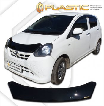 1 839 р. Дефлектор капота CA-Plastic  Daihatsu Mira e:S  LA300S,LA310S (2011-2017) дорестайлинг, рестайлинг (classic черный, без надписи)  с доставкой в г. Екатеринбург. Увеличить фотографию 1