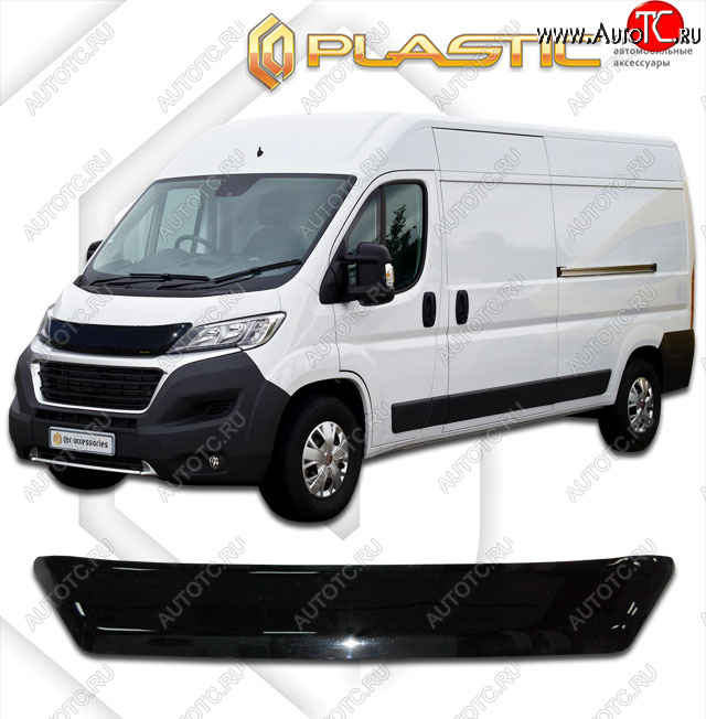 1 839 р. Дефлектор капота CA-Plastic  Fiat Ducato  290 (2014-2024) (classic черный, без надписи)  с доставкой в г. Екатеринбург