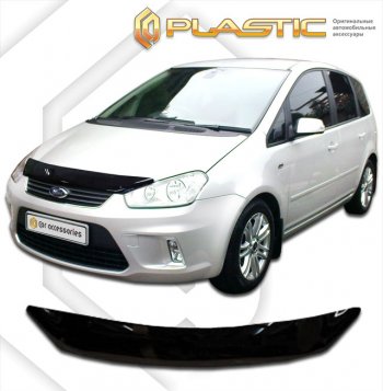 1 759 р. Дефлектор капота CA-Plastic  Ford C-max  Mk1 (2007-2010) рестайлинг (classic черный, без надписи)  с доставкой в г. Екатеринбург. Увеличить фотографию 1