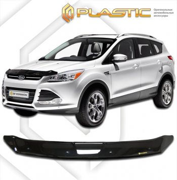 1 759 р. Дефлектор капота CA-Plastic  Ford Escape  3 (2012-2016) дорестайлинг (classic черный, без надписи)  с доставкой в г. Екатеринбург. Увеличить фотографию 1